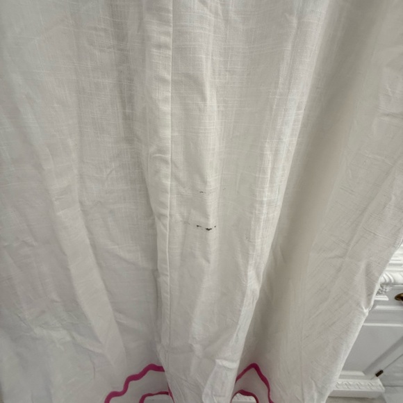 White Maxi Sundress with Pink Ric Rac Trim - Picture 2 of 4